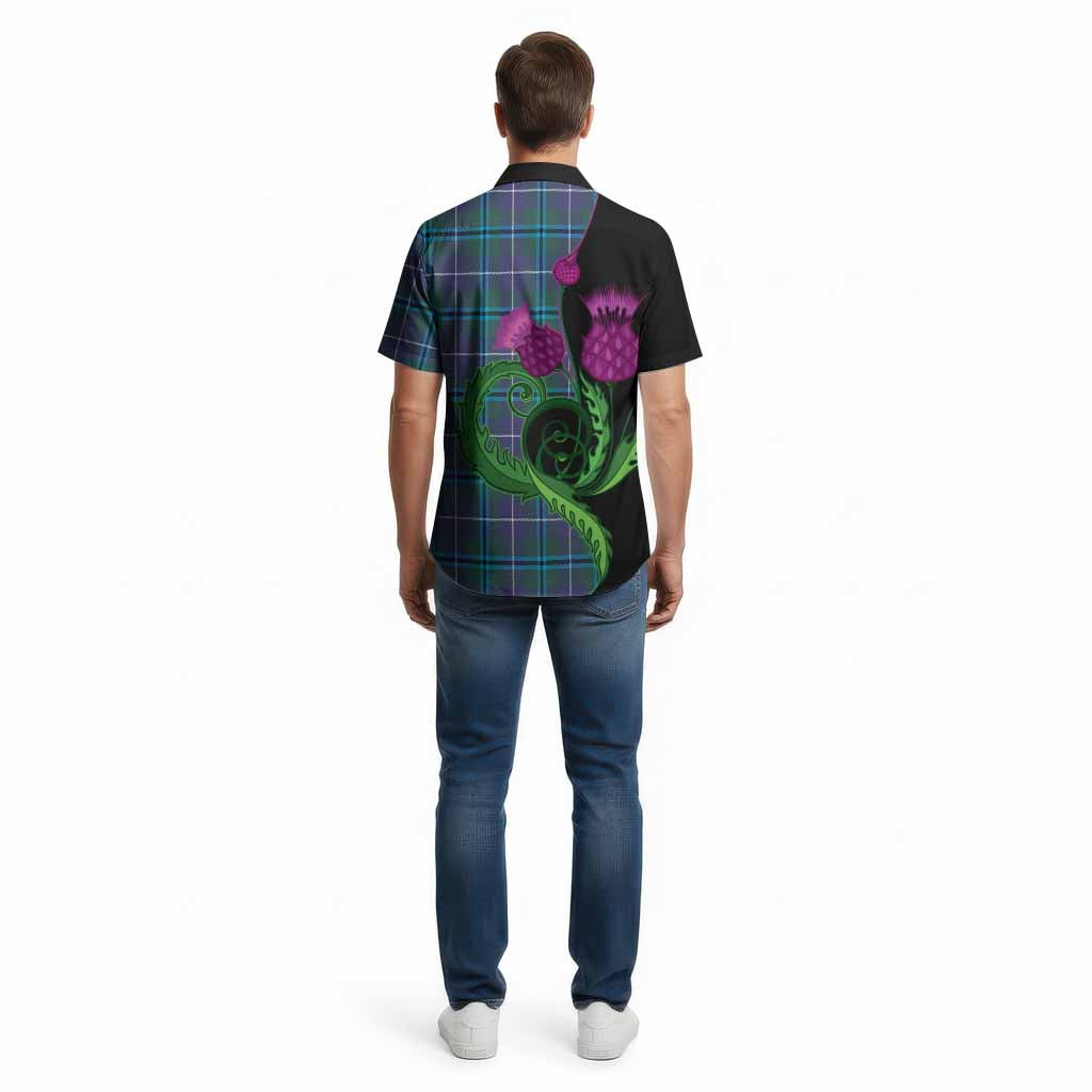 Sandilands Tartan Cotton Hawaiian Shirt Traditional Scottish Thistle