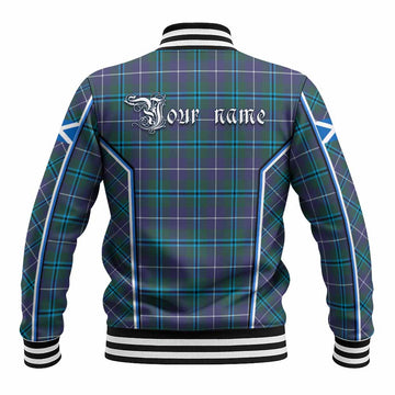 Sandilands Tartan Crest Baseball Jacket Scotland Coat of Arm Flag Style