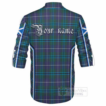 Sandilands Tartan Crest Ghillie Kilt Shirt Scotland Coat of Arm Flag Style