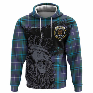 Sandilands Tartan Crest Hoodie Crowned Lion Heritage Style