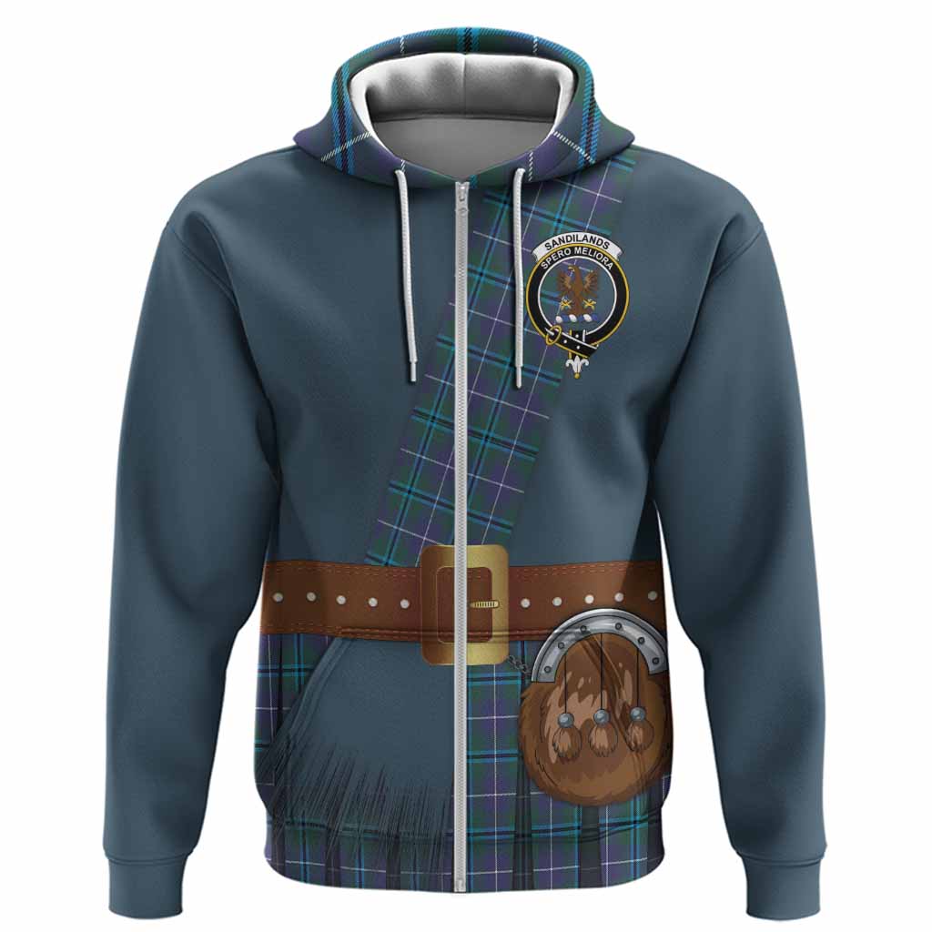 Sandilands Tartan Crest Hoodie Kilt Costume Style