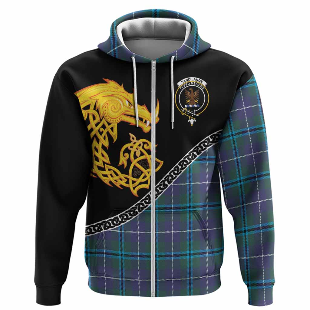 Sandilands Tartan Crest Hoodie Legendary Dragon Knot Half Style