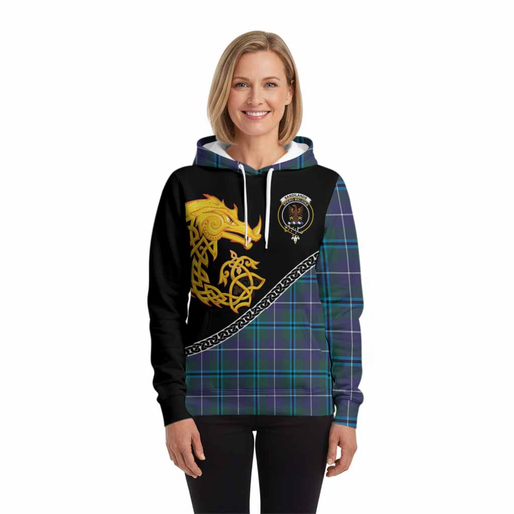Sandilands Tartan Crest Hoodie Legendary Dragon Knot Half Style