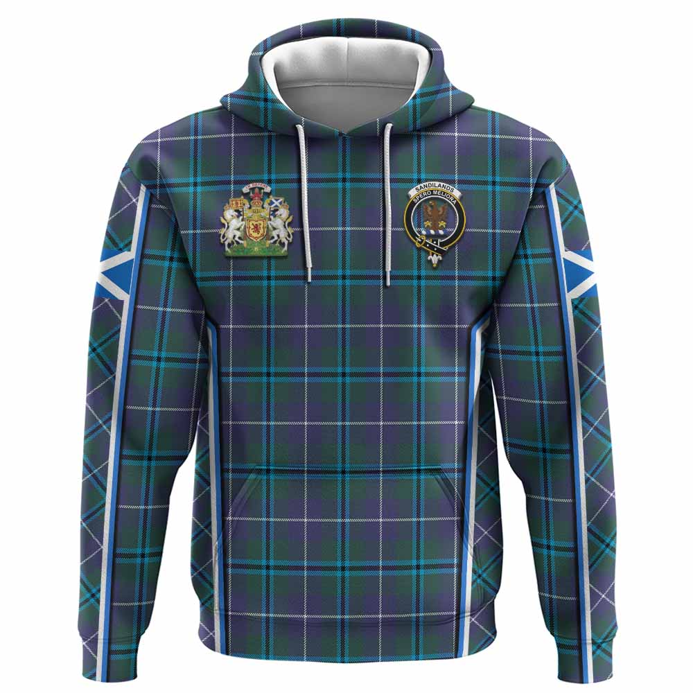 Sandilands Tartan Crest Hoodie Scotland Coat of Arm Flag Style - Tartan Vibes Clothing
