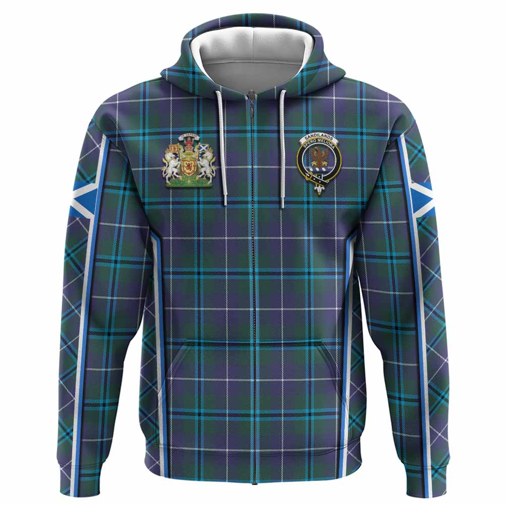 Sandilands Tartan Crest Hoodie Scotland Coat of Arm Flag Style - Tartan Vibes Clothing