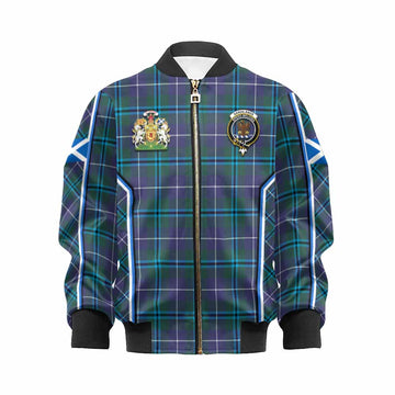 Sandilands Tartan Crest Kid Bomber Jacket Scotland Coat of Arm Flag Style - Tartan Vibes Clothing