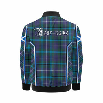 Sandilands Tartan Crest Kid Bomber Jacket Scotland Coat of Arm Flag Style - Tartan Vibes Clothing