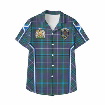 Sandilands Tartan Crest Kid Hawaiian Shirt Scotland Coat of Arm Flag Style - Tartan Vibes Clothing