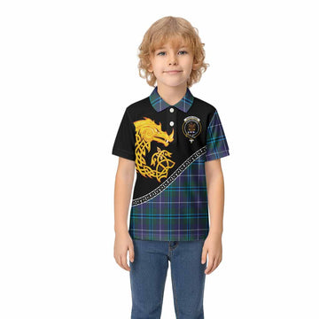 Sandilands Tartan Crest Kid Polo Shirt Legendary Dragon Knot Half Style