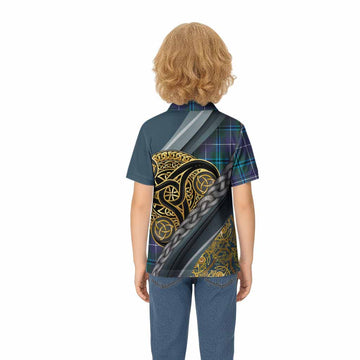 Sandilands Tartan Crest Kid Polo Shirt Scottish Triskele Celtic