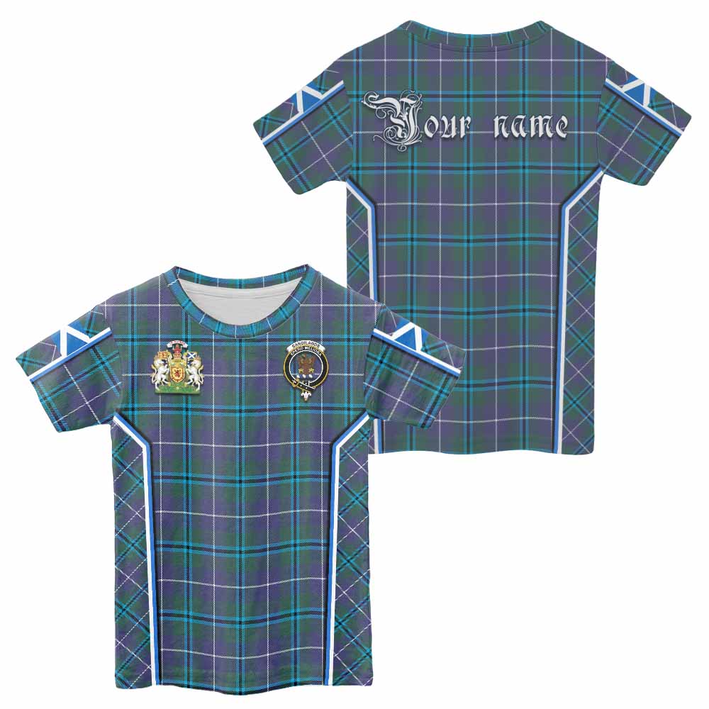 Sandilands Tartan Crest Kid T-shirt Scotland Coat of Arm Flag Style - Tartan Vibes Clothing