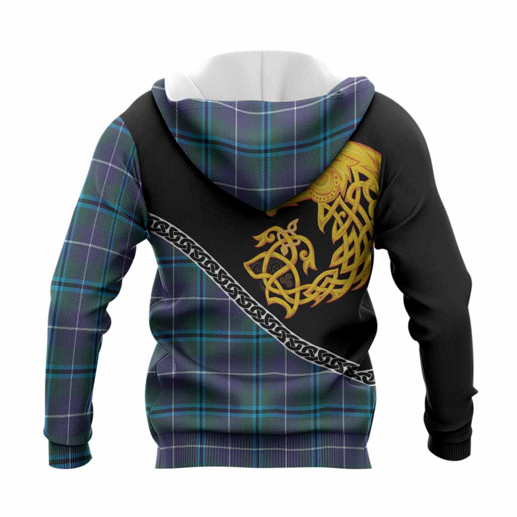 Sandilands Tartan Crest Knitted Hoodie Legendary Dragon Knot Half Style