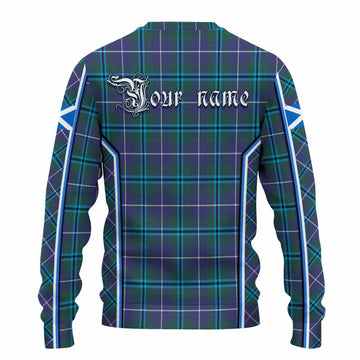 Sandilands Tartan Crest Knitted Sweater Scotland Coat of Arm Flag Style
