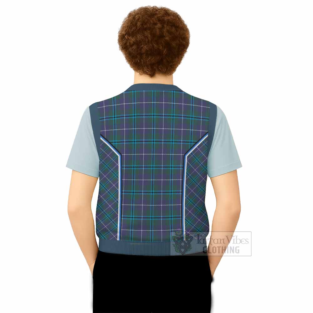 Sandilands Tartan Crest Knitted V-Neck Vest Scotland Coat of Arm Flag Style - Tartan Vibes Clothing