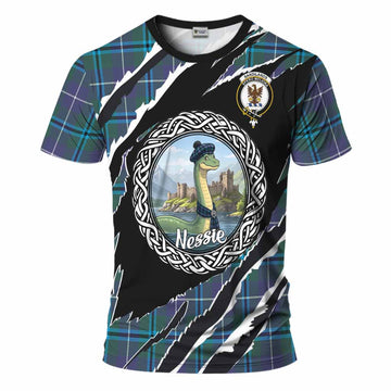 Sandilands Tartan Crest Loch Ness Monster T-Shirt Celtic Knot Nessie Art