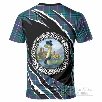 Sandilands Tartan Crest Loch Ness Monster T-Shirt Celtic Knot Nessie Art