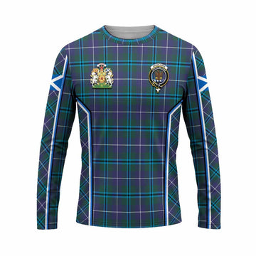 Sandilands Tartan Crest Long Sleeve T-Shirt Scotland Coat of Arm Flag Style - Tartan Vibes Clothing