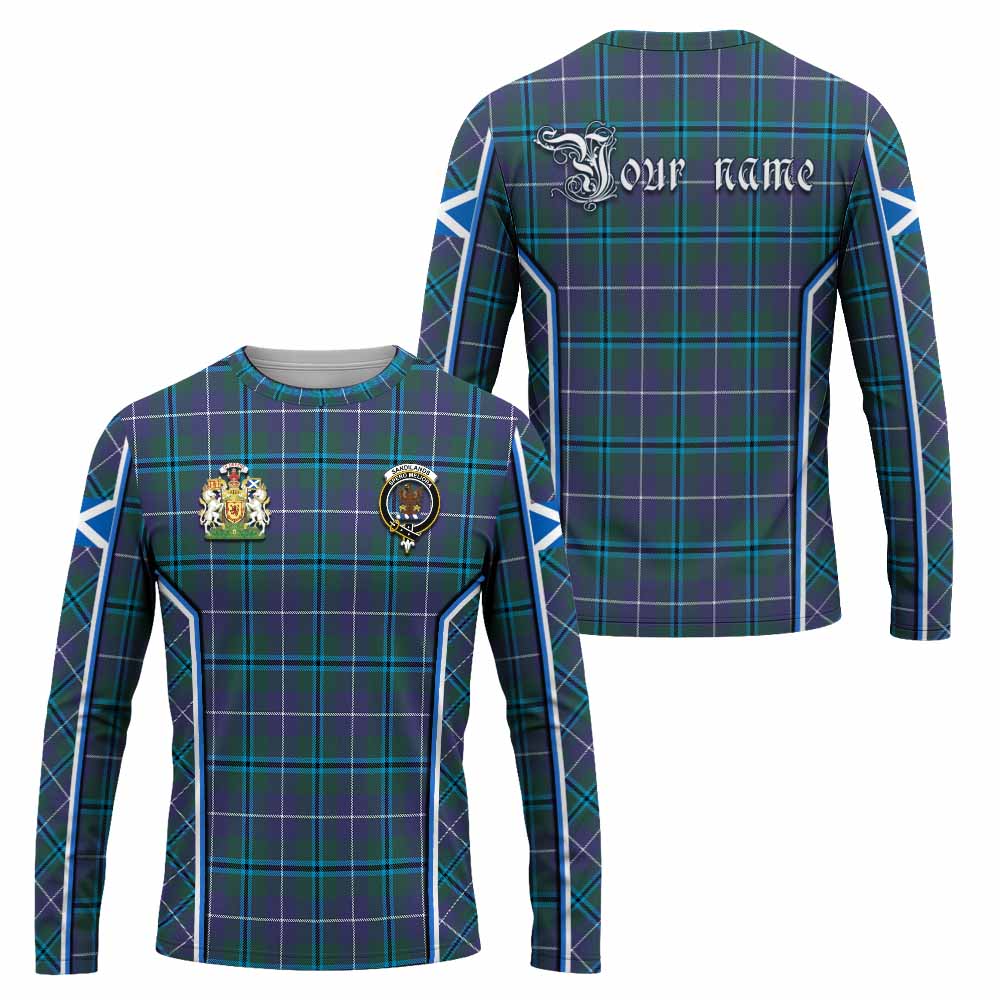 Sandilands Tartan Crest Long Sleeve T-Shirt Scotland Coat of Arm Flag Style - Tartan Vibes Clothing