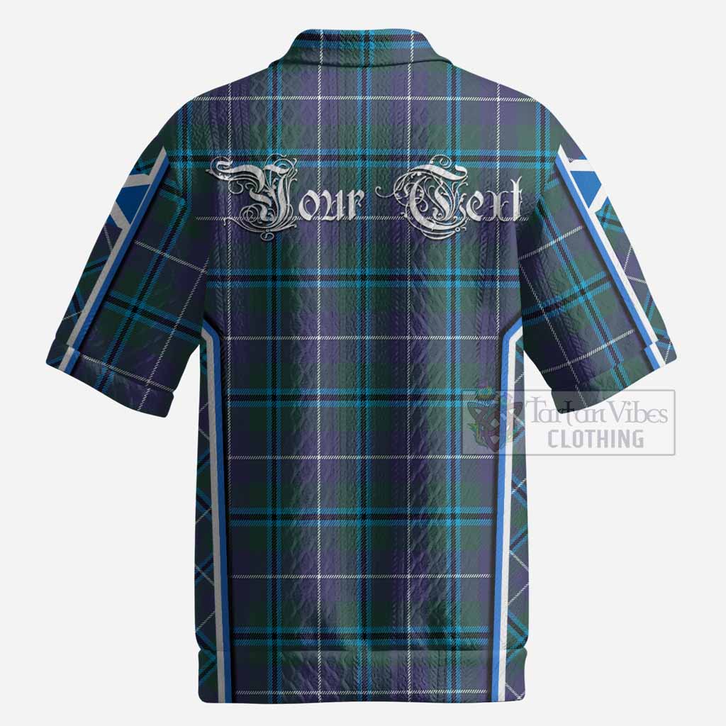 Sandilands Tartan Crest Men’s Polo Sweater Top Scotland Coat of Arm Flag Style