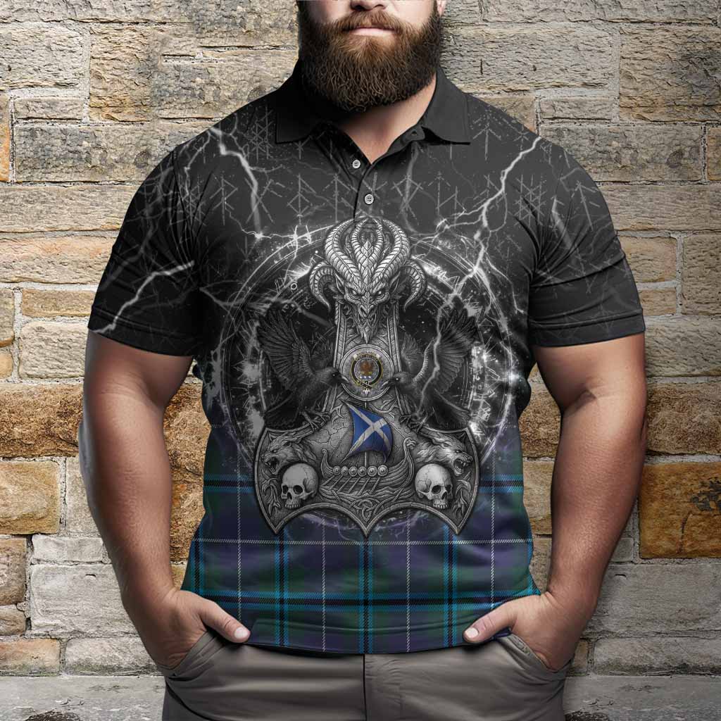 Sandilands Tartan Crest Polo Shirt Celtic Odin's Raven Legacy