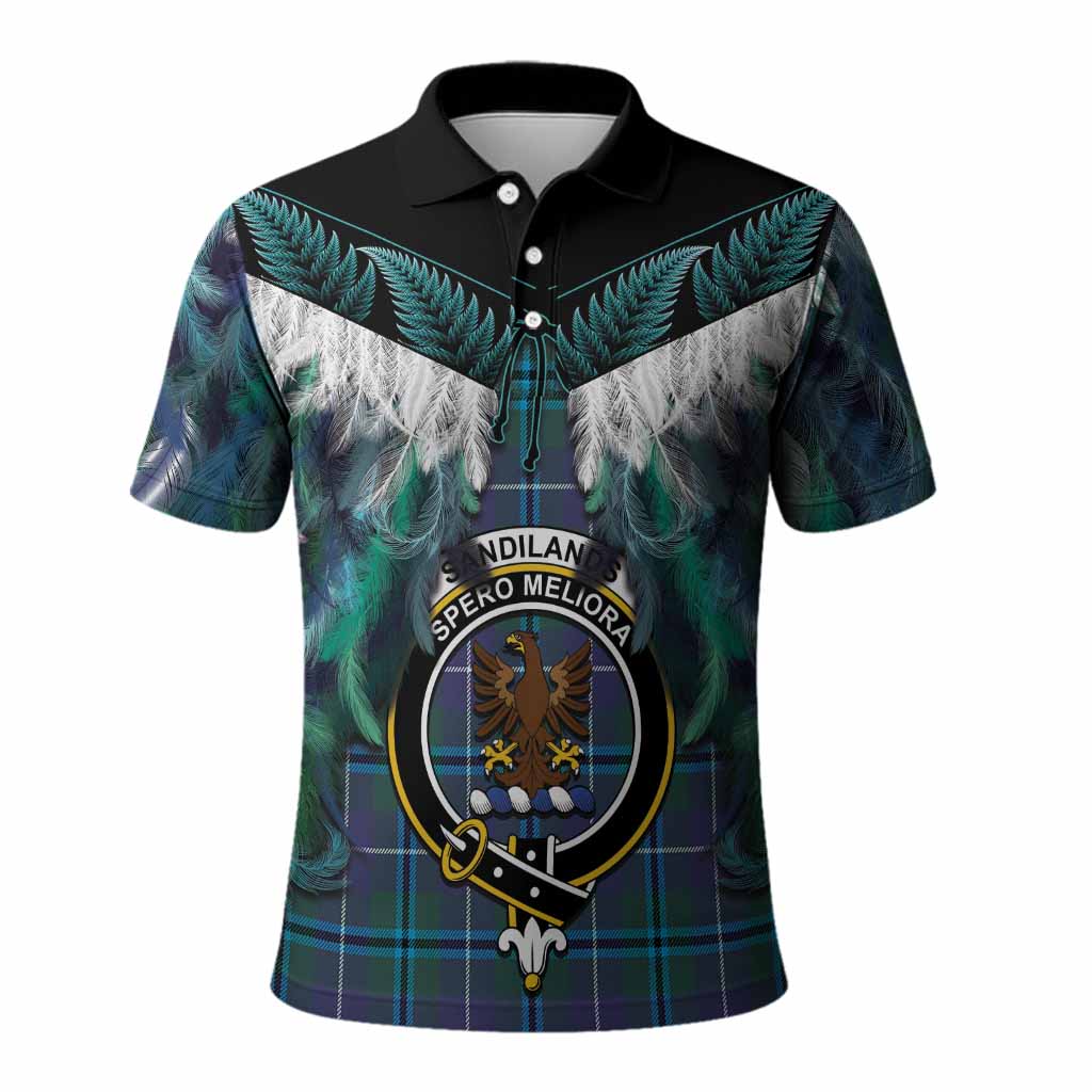 Sandilands Tartan Crest Polo Shirt New Zealand Maori Korowai Cloak