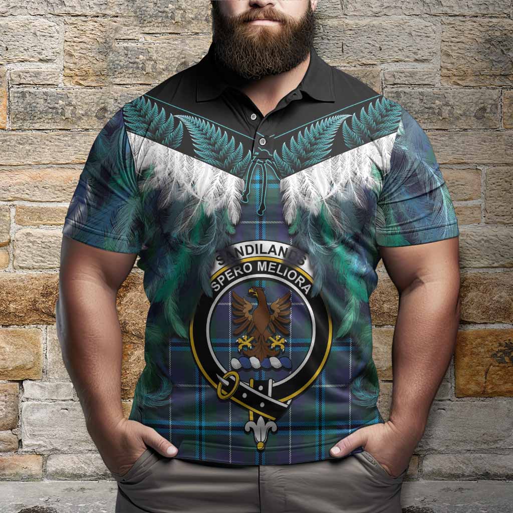 Sandilands Tartan Crest Polo Shirt New Zealand Maori Korowai Cloak