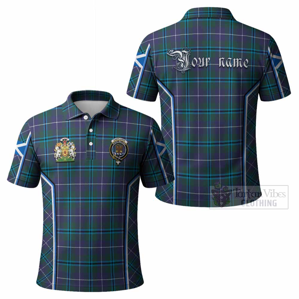 Sandilands Tartan Crest Polo Shirt Scotland Coat of Arm Flag Style - Tartan Vibes Clothing