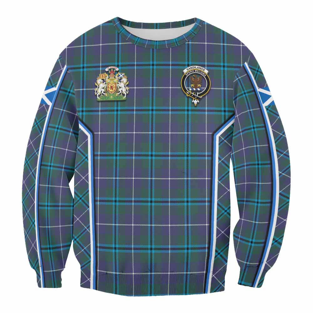 Sandilands Tartan Crest Sweatshirt Scotland Coat of Arm Flag Style - Tartan Vibes Clothing