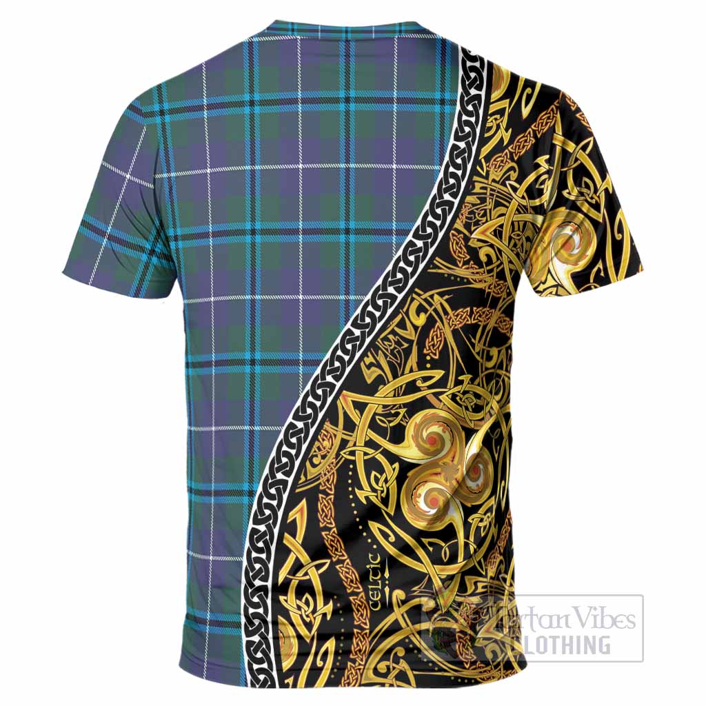 Sandilands Tartan Crest T-Shirt Celtic Knot and Triple Trickle Spiral Symbols