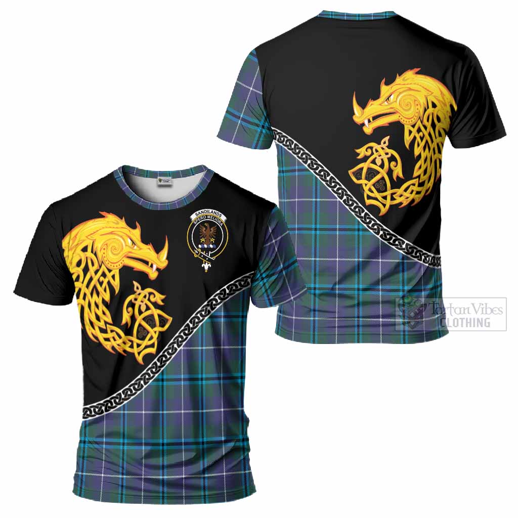 Sandilands Tartan Crest T-Shirt Legendary Dragon Knot Half Style