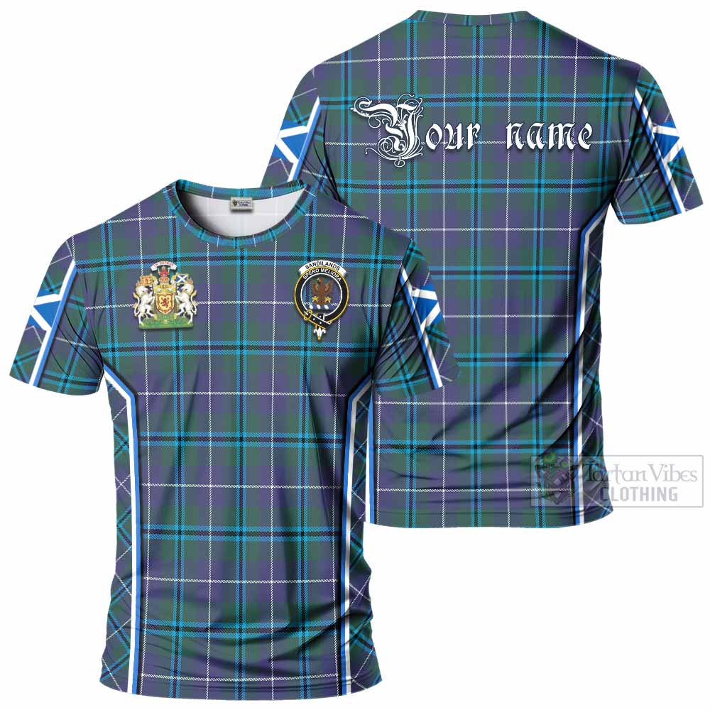 Sandilands Tartan Crest T-shirt Scotland Coat of Arm Flag Style - Tartan Vibes Clothing