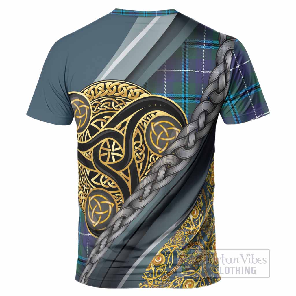 Sandilands Tartan Crest T-Shirt Scottish Triskele Celtic
