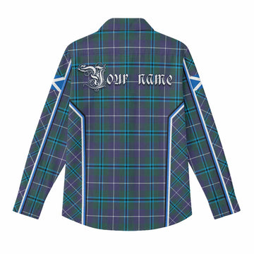 Sandilands Tartan Crest Women Casual Shirt Scotland Coat of Arm Flag Style - Tartan Vibes Clothing