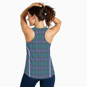 Sandilands Tartan Crest Women Racerback Tanks Scotland Coat of Arm Flag Style
