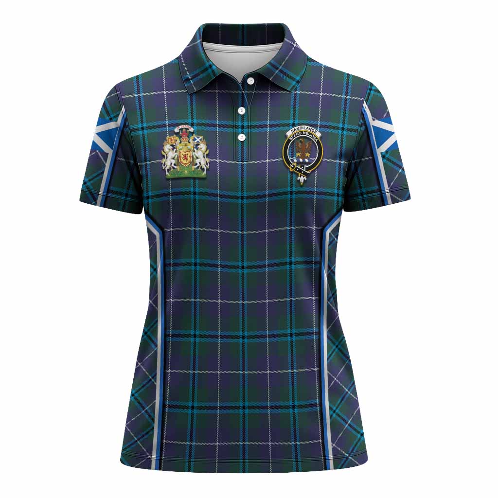 Sandilands Tartan Crest Women's Polo Shirt Scotland Coat of Arm Flag Style - Tartan Vibes Clothing