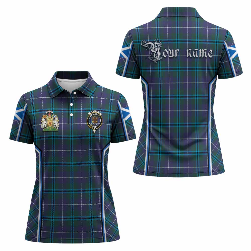 Sandilands Tartan Crest Women's Polo Shirt Scotland Coat of Arm Flag Style - Tartan Vibes Clothing