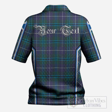 Sandilands Tartan Crest Women’s Polo Sweater Top Scotland Coat of Arm Flag Style