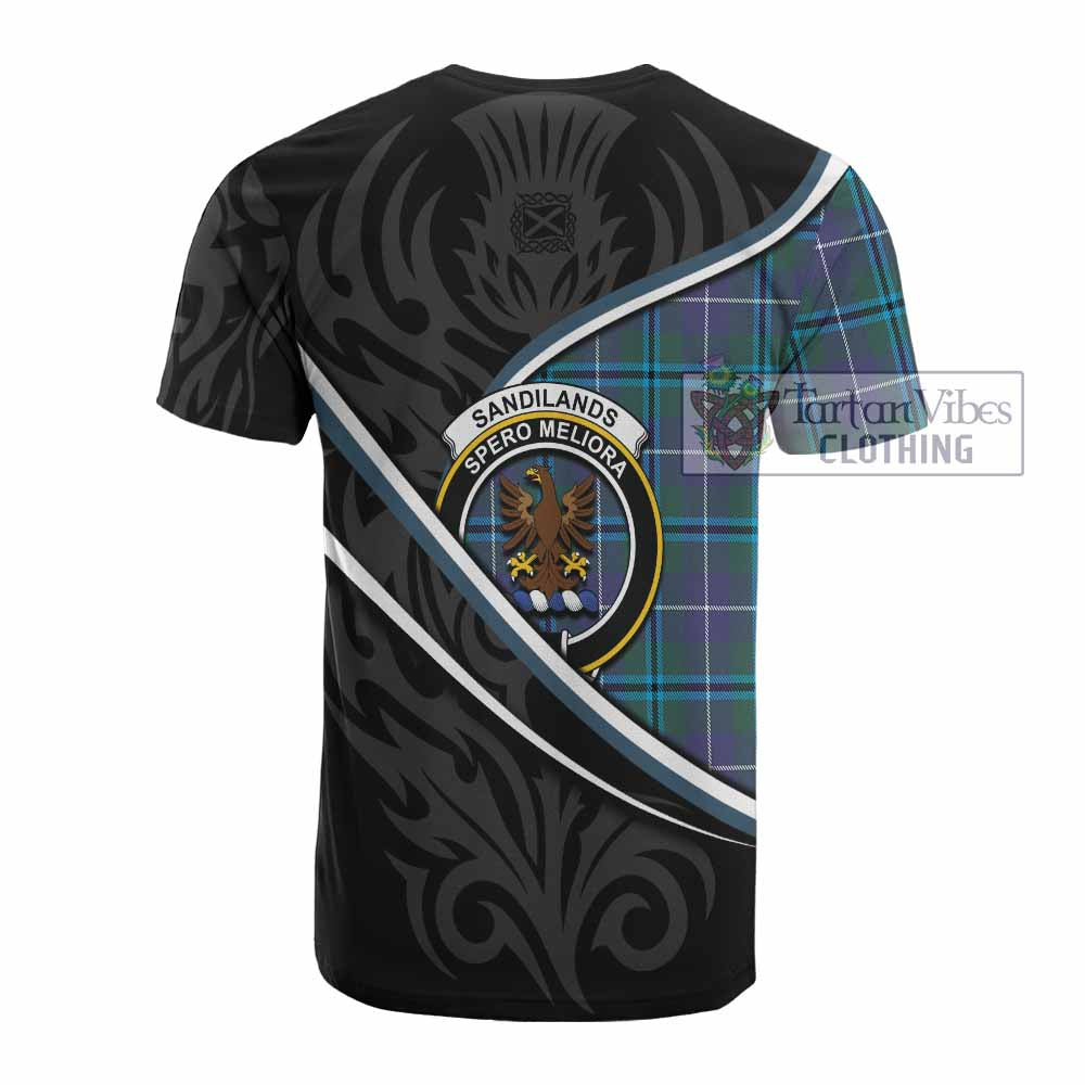 Sandilands Tartan Family Crest Cotton T-shirt Celtic Scottish Thistle Floral - Tartan Vibes Clothing