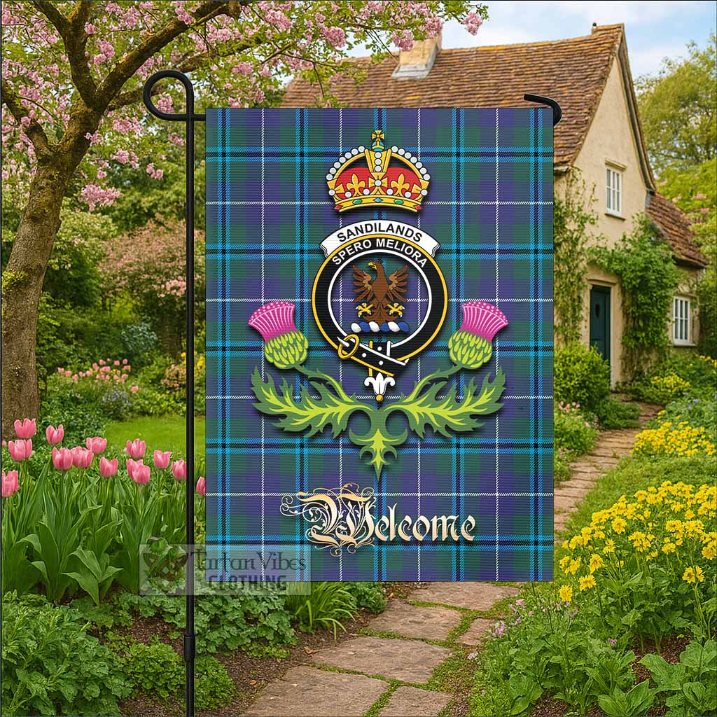 Sandilands Tartan Family Crest Garden Flag Royal Thistle Welcome Style - Tartan Vibes Clothing