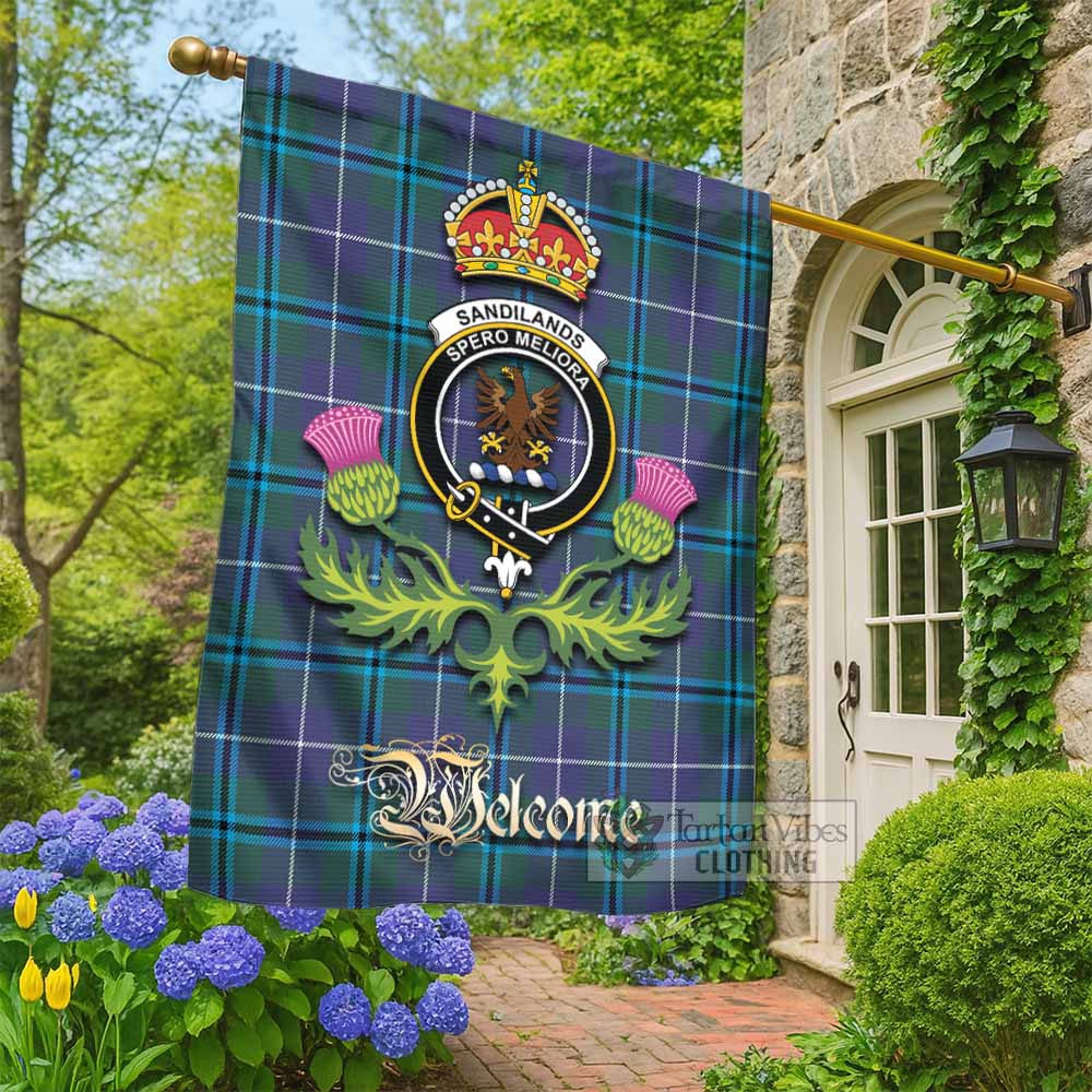 Sandilands Tartan Family Crest Garden Flag Royal Thistle Welcome Style - Tartan Vibes Clothing
