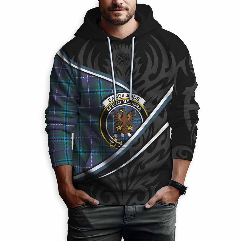 Sandilands Tartan Family Crest Hoodie Celtic Scottish Thistle Floral - Tartan Vibes Clothing
