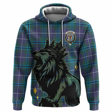 Sandilands Tartan Family Crest Hoodie Crowned Lion Roaring