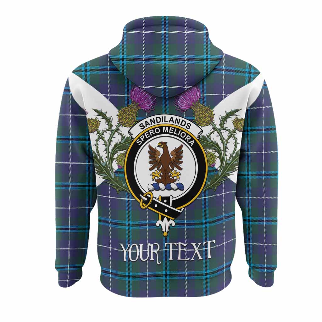 Sandilands Tartan Family Crest Hoodie Scottish Burns Night Thistle Floral