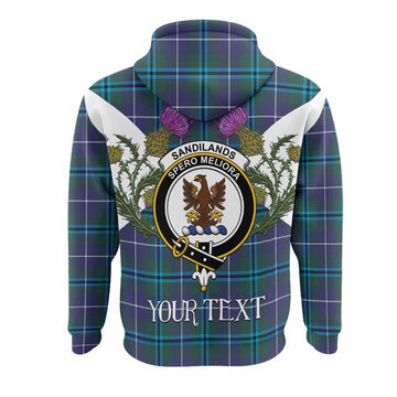 Sandilands Tartan Family Crest Hoodie Scottish Burns Night Thistle Floral