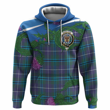 Sandilands Tartan Family Crest Hoodie Thistle in Minimalism