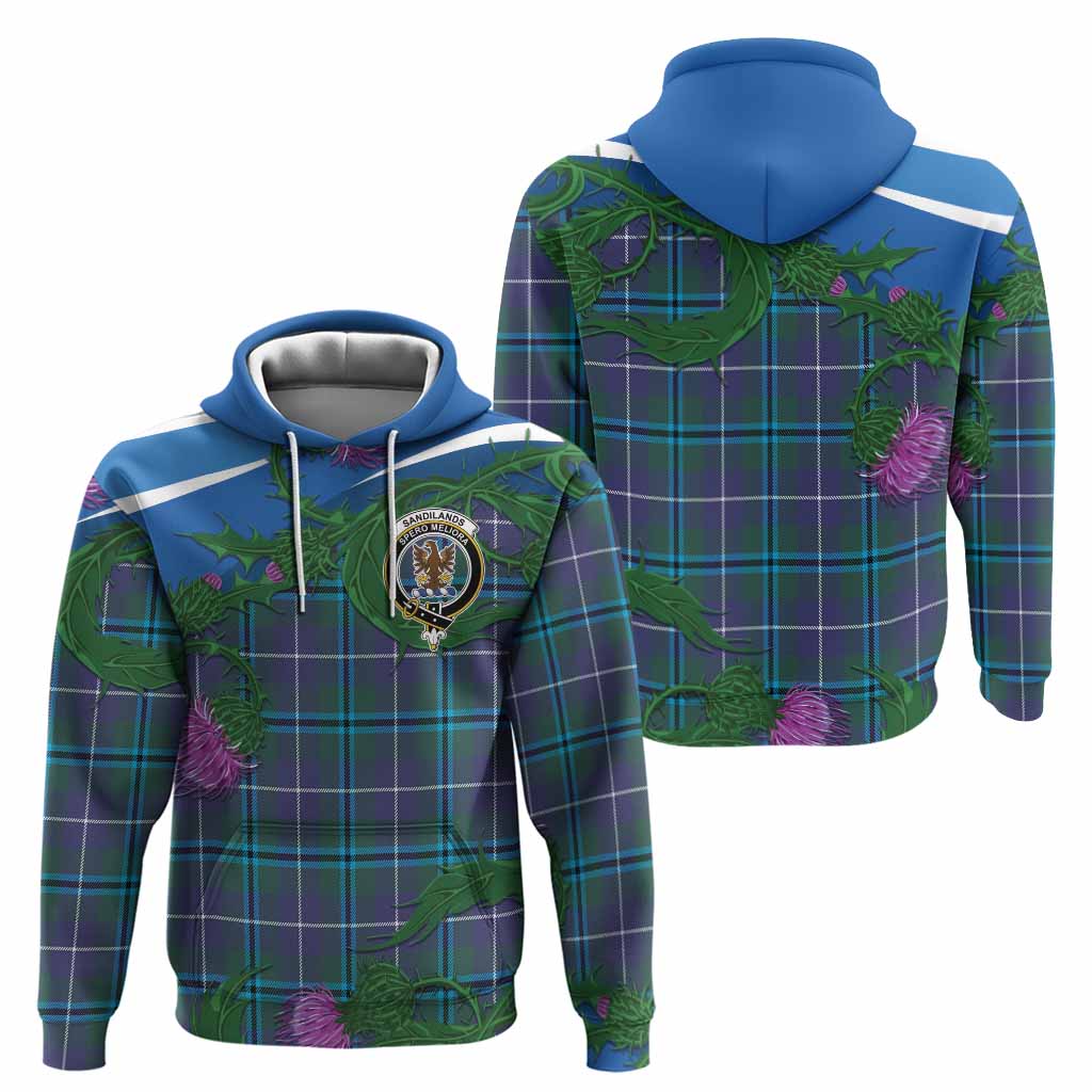 Sandilands Tartan Family Crest Hoodie Thistle in Minimalism