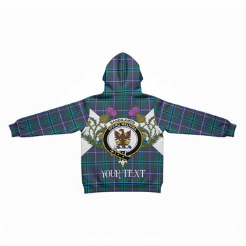Sandilands Tartan Family Crest Kid Hoodie Scottish Burns Night Thistle Floral