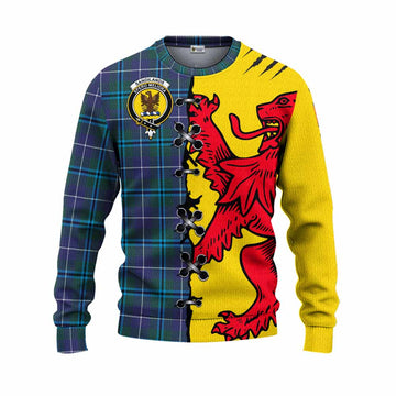 Sandilands Tartan Family Crest Knitted Sweater Lion Rampant Honor
