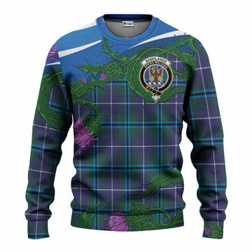 Sandilands Tartan Family Crest Knitted Sweater Thistle in Minimalism