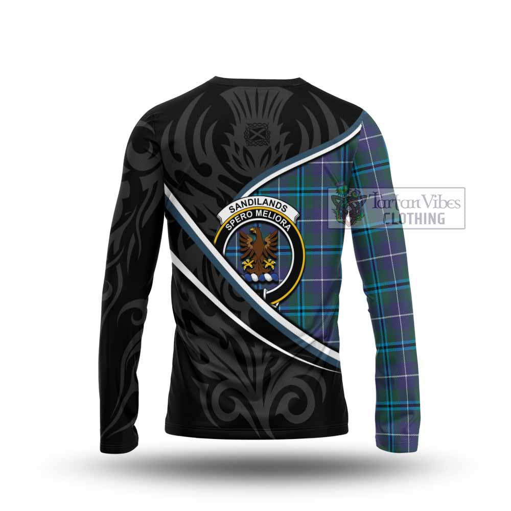 Sandilands Tartan Family Crest Long Sleeve T-Shirt Celtic Scottish Thistle Floral - Tartan Vibes Clothing